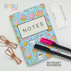 a6 pocket notebook kawaii cats