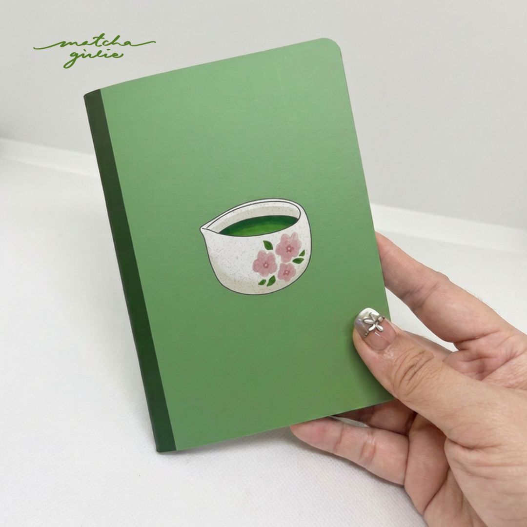 Owoli & Co A6 Notebook - Matcha Girlie Collection - Sakura Chawan Owoli & Co A6 Notebook - Matcha Girlie Collection - Sakura Chawan